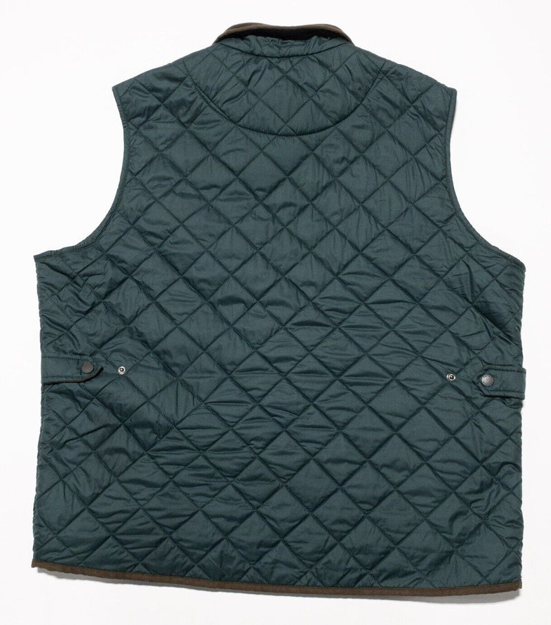 Peter Millar Vest Men's XL Quilted Full Zip Fleece Lined Green Crown Sport