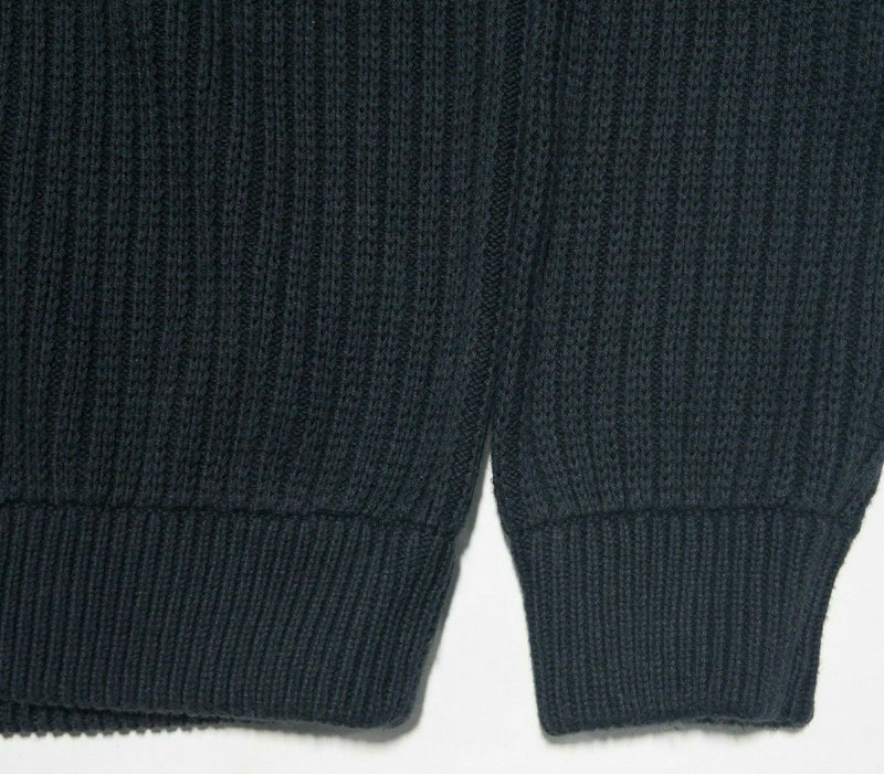 Duluth Trading Co. Men's XL High-Neck Infantry Solid Black Cotton Wool Sweater