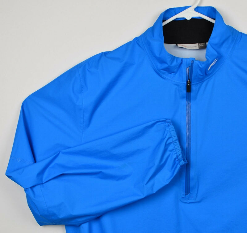 KJUS Men's Sz XL (54) Solid Blue Lightweight Half Zip Wind Rain Golf Jacket