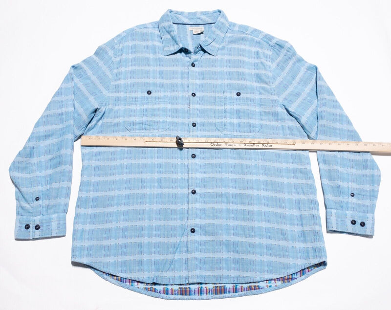 Carbon 2 Cobalt Shirt Men's XL Woven Multi-Color Stitch Blue Long Sleeve