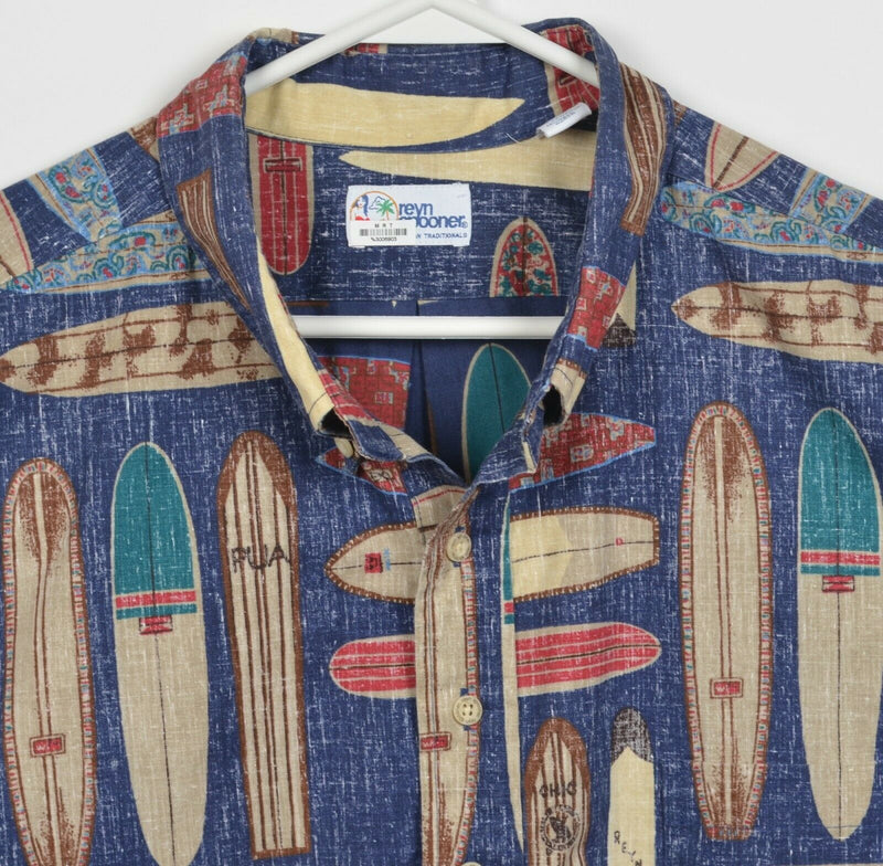 Reyn Spooner Men's 2XL Surfboard Graphic Blue Hawaiian Aloha Camp Shirt