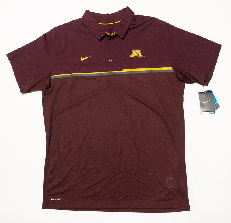 Minnesota Golden Gophers Nike Polo XL Men's Maroon Team Issue Wicking Stretch