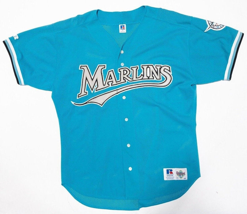 Florida Marlins Jersey 48 Men's Russell Athletic Diamond Collection Teal 90s