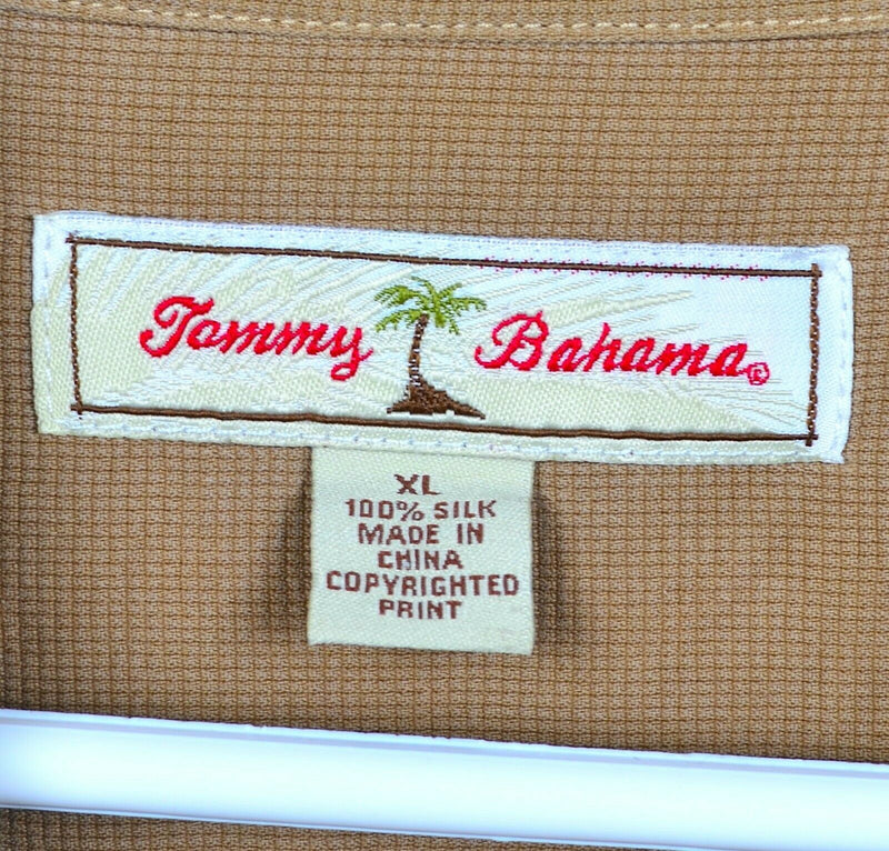 Tommy Bahama Men's XL Silk Sails Call Sailboat Embroidered Hawaiian Shirt