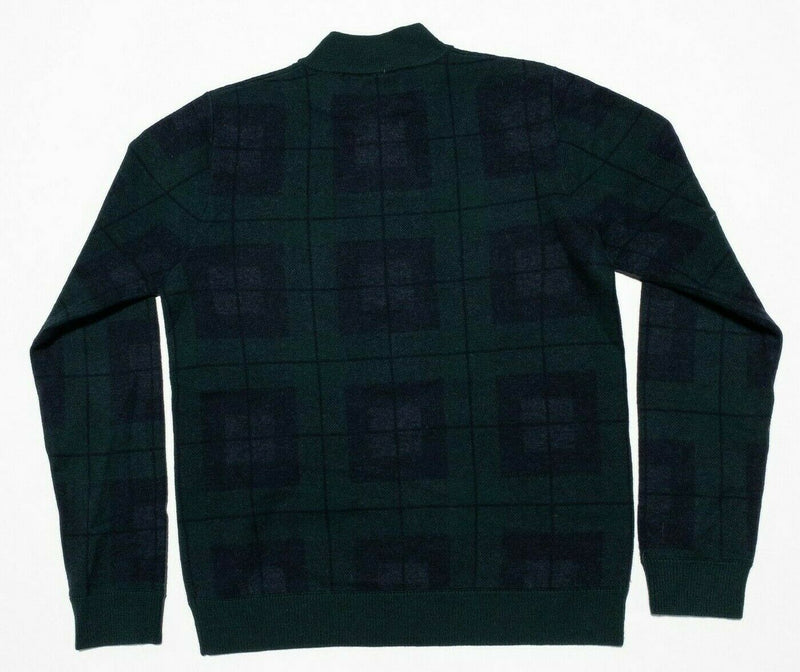 Vineyard Vines Boy's Large (16) Merino Wool Green Tartan Plaid 1/4 Zip Sweater