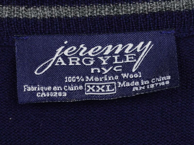 Jeremy Argyle NYC Men's Sz 2XL 100% Merino Wool V-Neck Purple Pullover Sweater