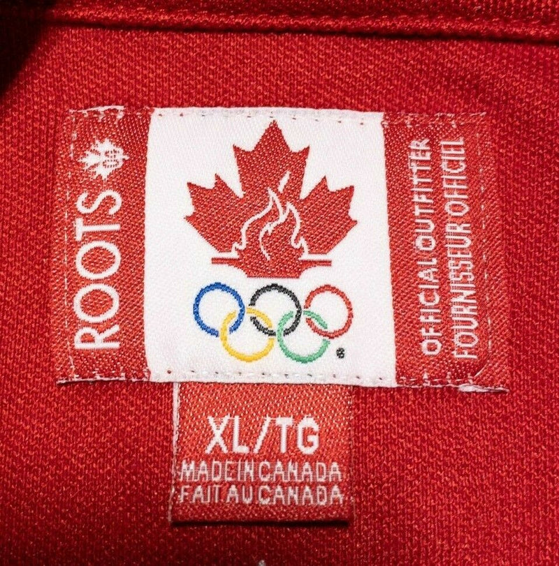 Roots Canadian Olympic Team Jacket Red Track Warm-Up Full Zip Men's XL