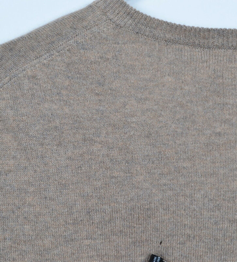 Peter Millar Men's 2XL Crown 100% Cashmere V-Neck Beige Pullover Sweater HOLES