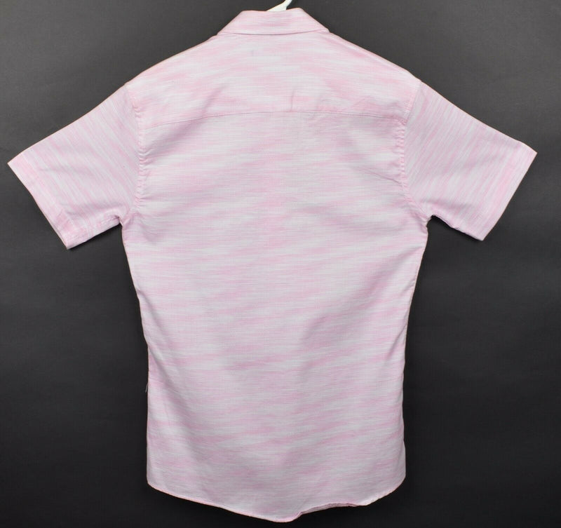 Vince Camuto Men's Sz Small Pink White Button-Front Casual Pocket Shirt