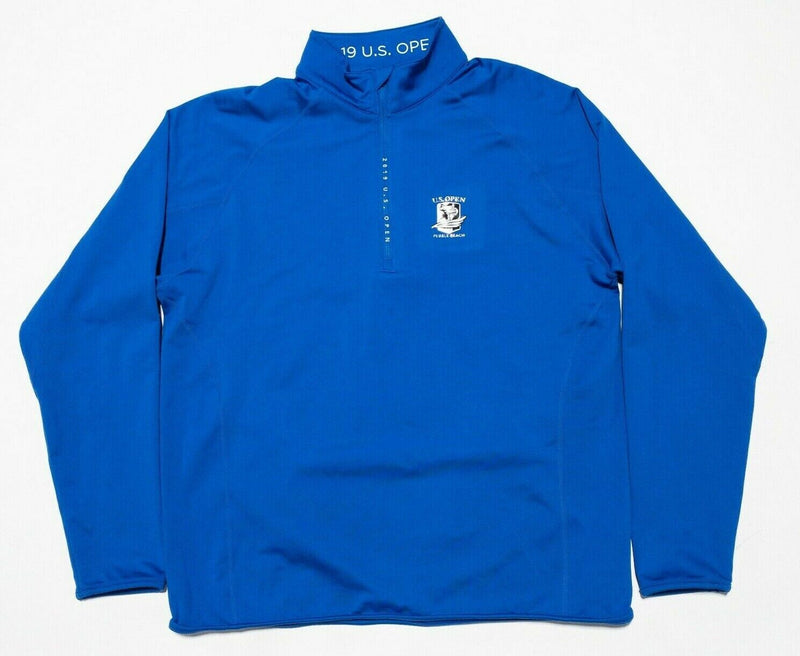 US Open Jacket Men's Medium 2019 Pebble Beach 1/4 Zip Blue Wicking Level Wear