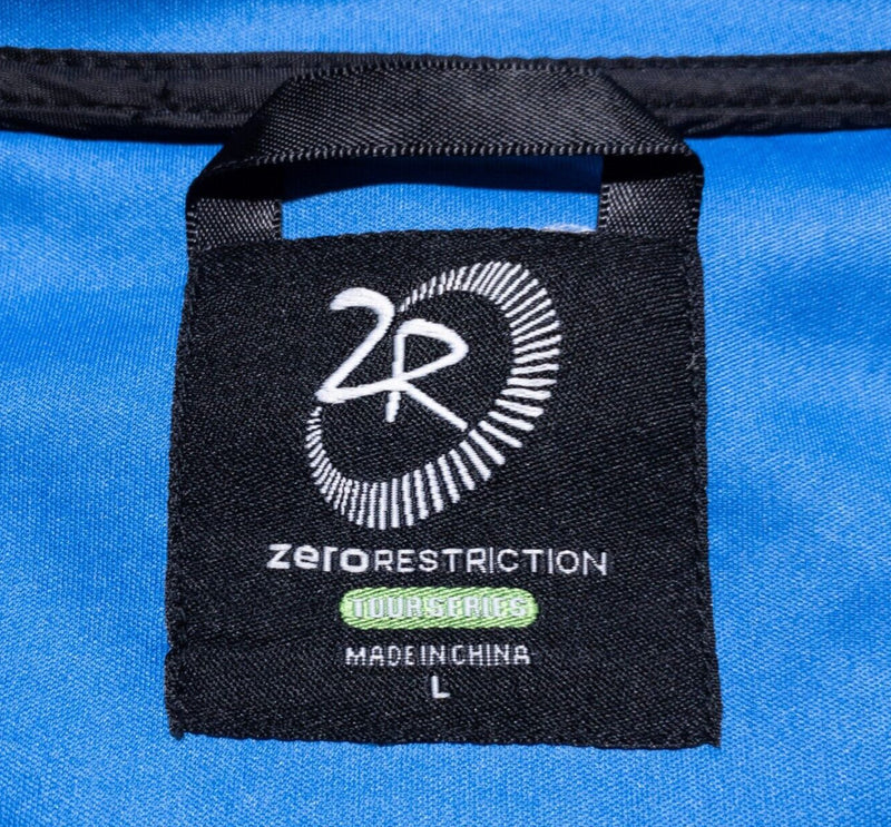 Zero Restriction Golf Jacket Men's Large Full Zip Wind Water Resistant Blue Tour