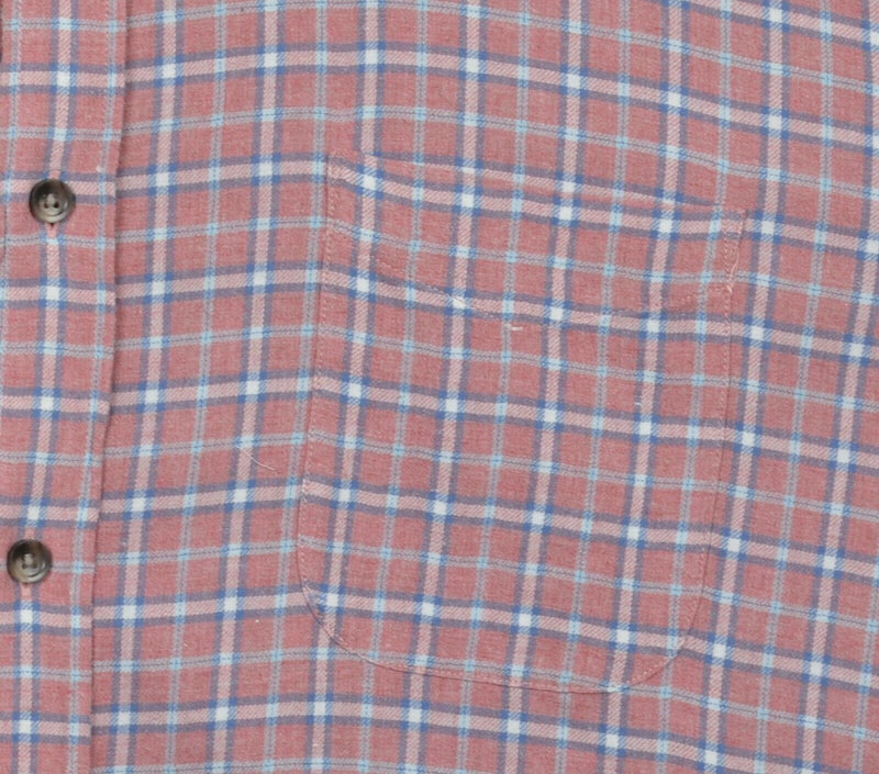 Faherty Men's XL Red/Pink Plaid Casual Organic Cotton Button-Down Shirt