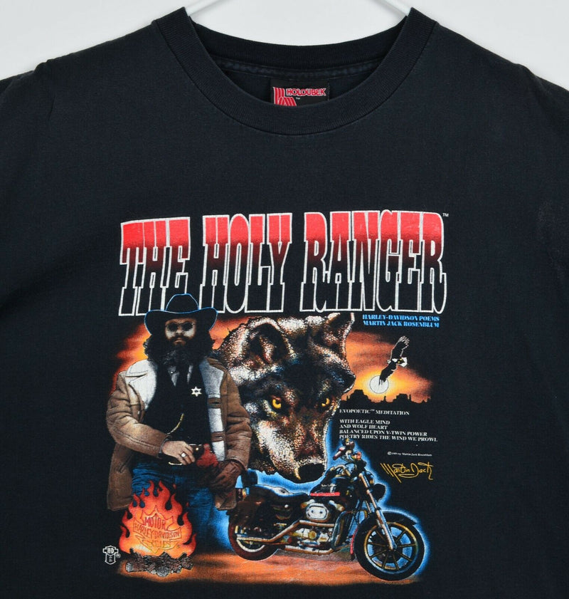 Vintage 1989 Harley-Davidson Men's Sz 2XL Holy Ranger Poem Wolf Holoubek T-Shirt