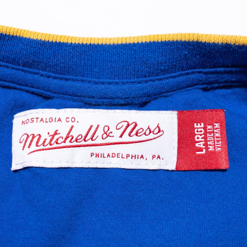 Milwaukee Brewers Mitchell & Ness T-Shirt Men Large Blue Henley 3/4 Sleeve Retro
