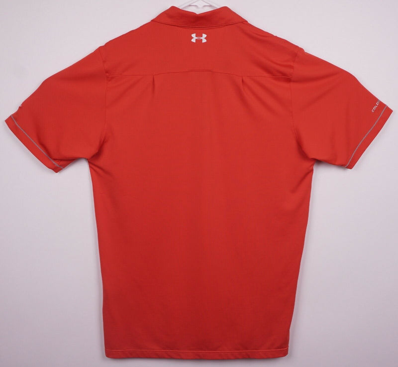 Under Armour Coldblack Men's Sz Large Red Space 1/4 Zip HeatGear Polo Golf Shirt