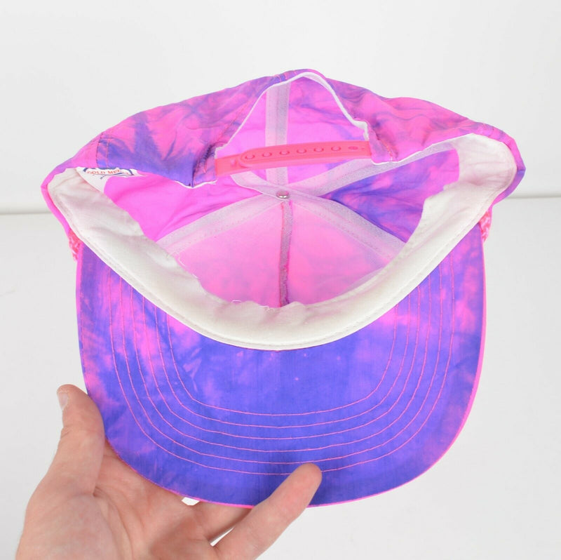 Vtg 90s Polaris Performance Men Adjustable Pink Purple Shiny Rope Snapback Hat