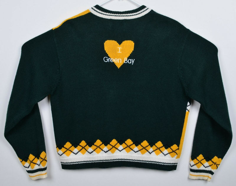 Green Bay Packers Women's Large Christopher & Banks Football Cardigan Sweater