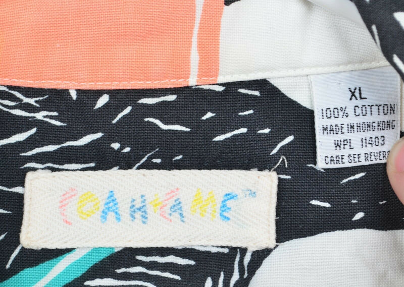 Coah+Came Men's XL Modern Pop Art Camel Graphic Print Button-Front Shirt