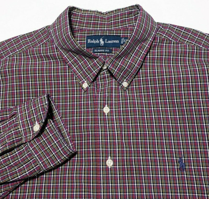 Polo Ralph Lauren Men's Button-Down Shirt Red Plaid Long Sleeve Men's 2XL