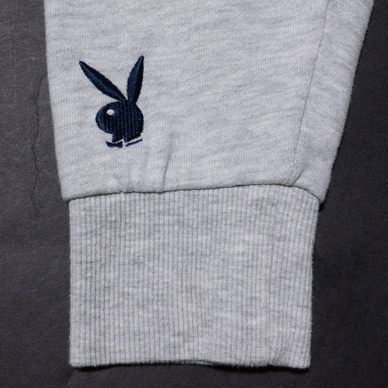 Playboy by Pacsun Hoodie Women's Large Full Zip Sweatshirt Gray Bunny Logo