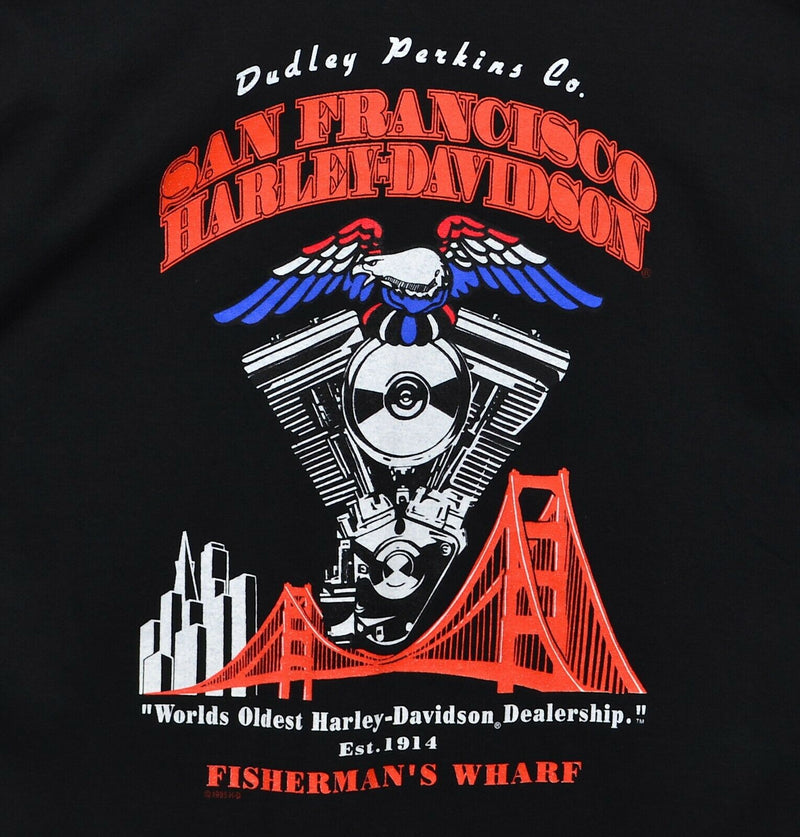 Harley-Davidson Men's Large San Francisco Logo Pocket Vintage 1995 Biker T-Shirt