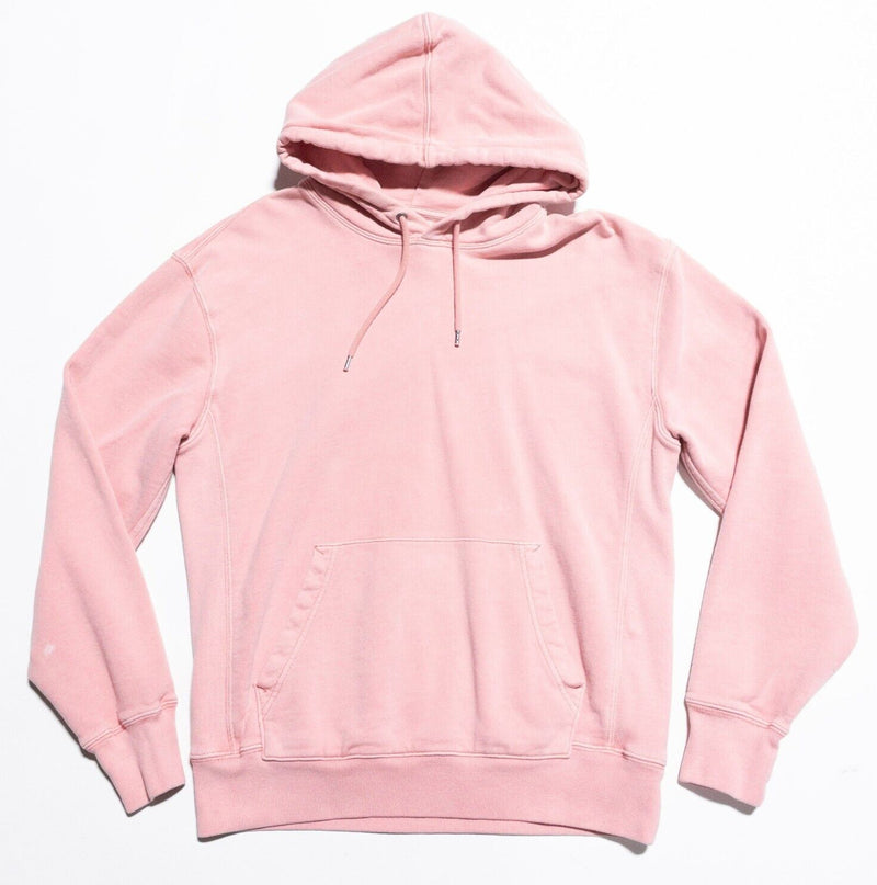 J. Crew Garment Dyed French Terry Hoodie Men's Medium Pullover Sweatshirt Pink