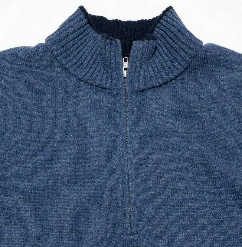 Patagonia Men's Merlow Wool Sweater 1/4 Zip Pullover Blue Wool Blend Men's XL