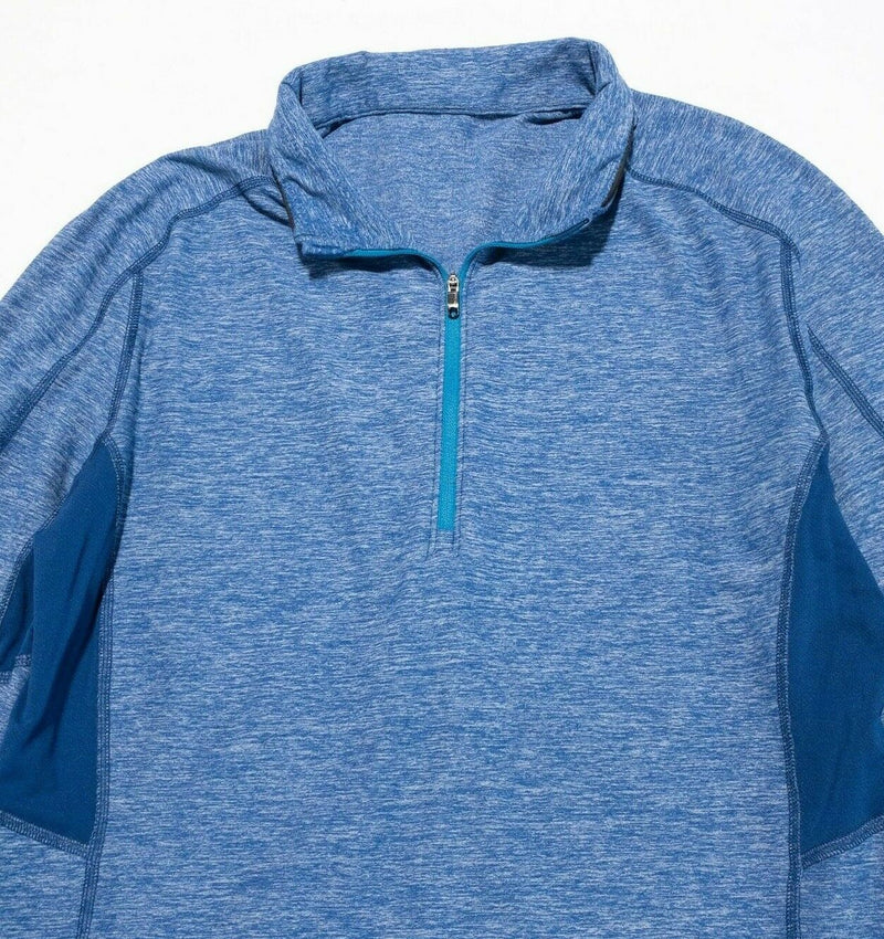 Lululemon 1/4 Zip Men's Large Activewear Top Blue Wicking Mesh Sides Athleisure