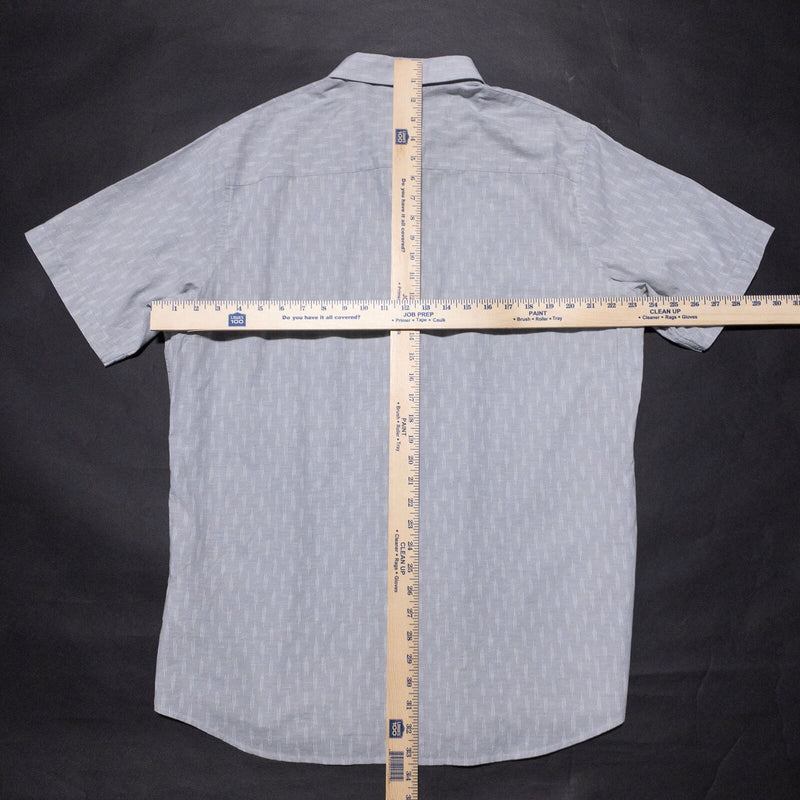 Travis Mathew Button-Up Shirt Men's XL Gray Geometric Short Sleeve Casual