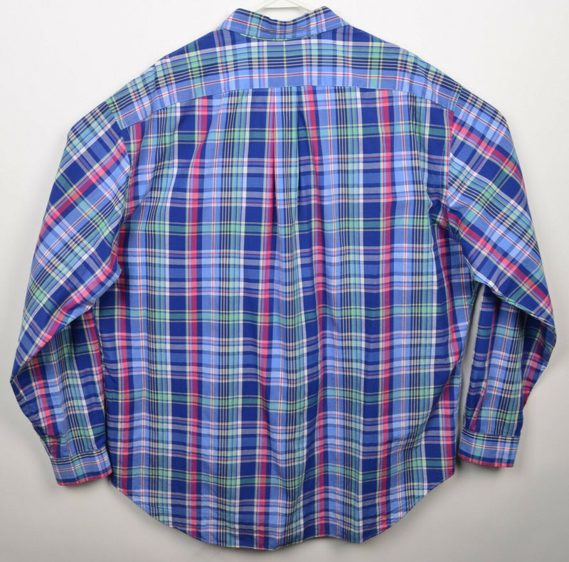 Polo Ralph Lauren Men's 3XLT (3XL Tall) Classic Fit Blue Plaid Button-Down Shirt