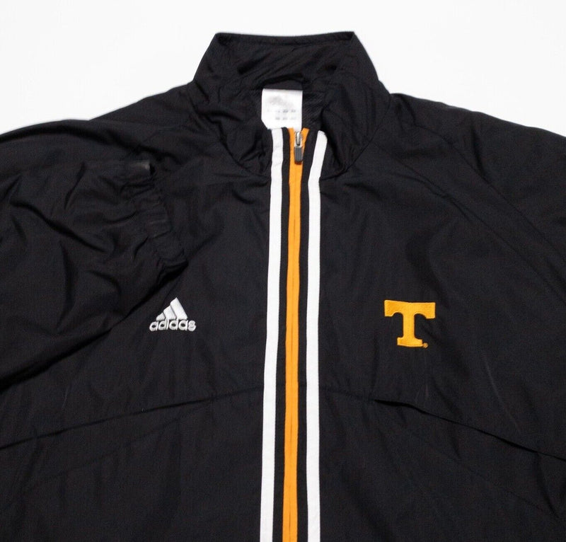 Tennessee Volunteers Jacket Men's 2XL Adidas Vintage 90s Full Zip Black Stripe