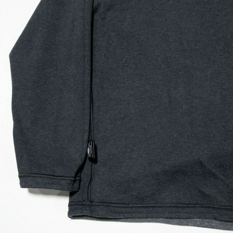 True Measure JL Powell Reversible Bird's Eye 1/4 Zip Sweater Charcoal Men's XL