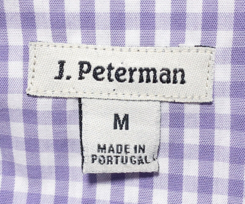J. Peterman Shirt Men's Medium Pearl Snap Purple Gingham Check Rockabilly