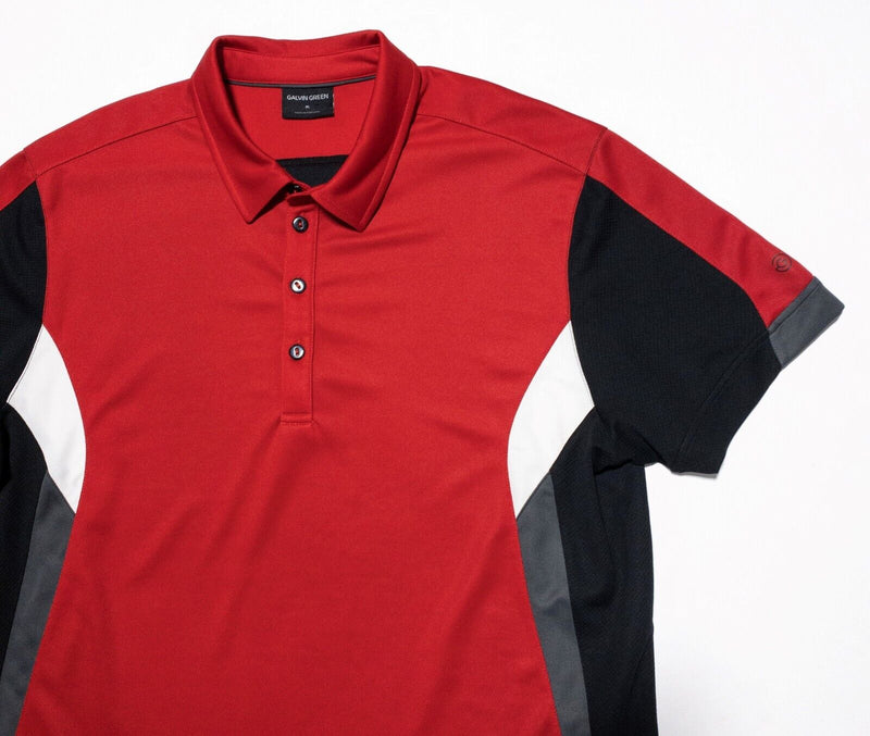 Galvin Green XL Polo Men's Shirt Golf Ventil8 Red Black Short Sleeve Wicking
