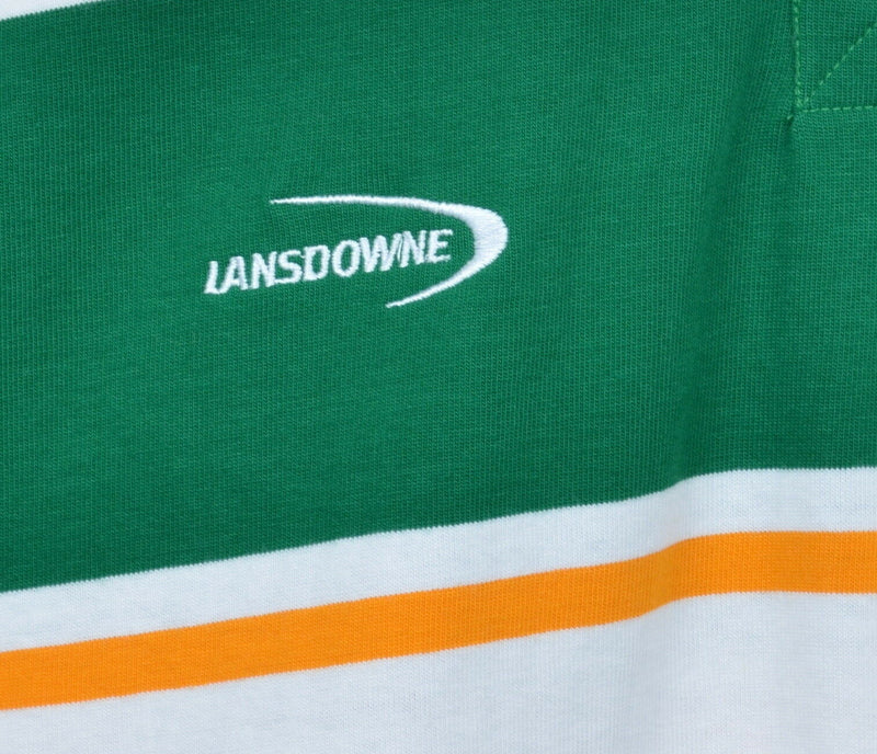 Lansdowne Men's 2XL Shamrock Chunky Green Striped Long Sleeve Irish Rugby Shirt