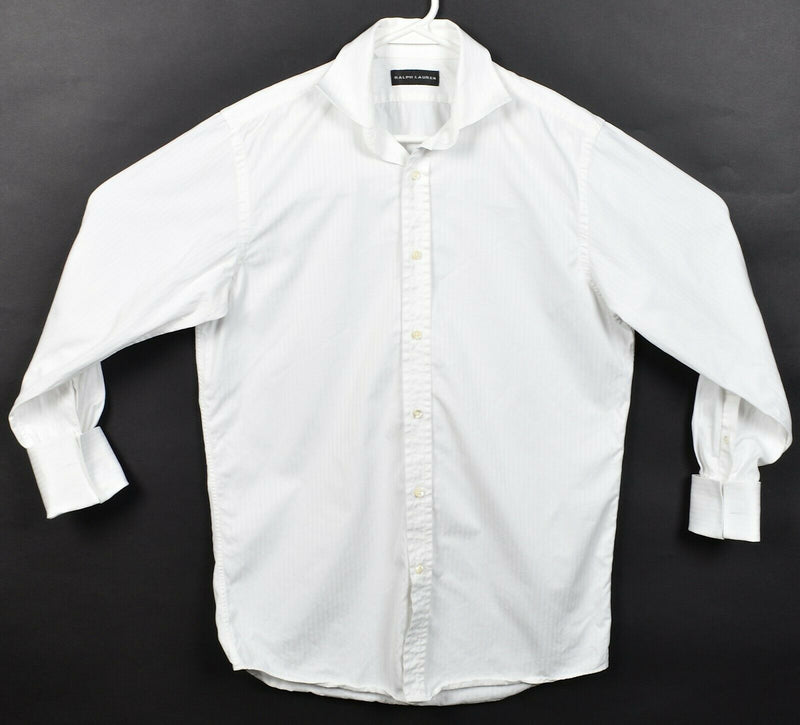 Ralph Lauren Black Label Men's 15 French Cuff Solid White Button-Front Shirt