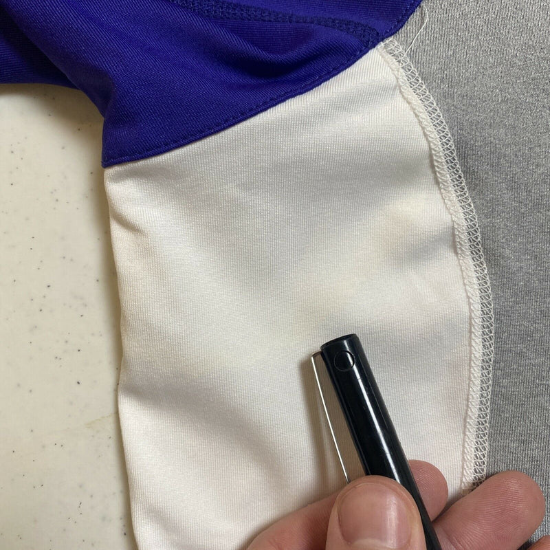 FootJoy Men's Large 1/4 Zip Purple Gray Nylon Wicking Performance FJ Golf Jacket
