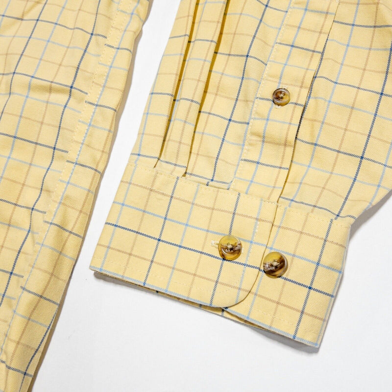 L.L. Bean Shirt XL Men's Long Sleeve Wrinkle Free Button-Down Yellow Plaid