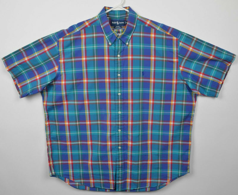 Polo Ralph Lauren Men's 2XL Multi-Color Plaid "Blake" S/S Button-Down Shirt