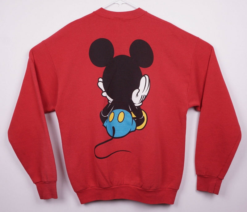 Vintage Mickey Mouse & Co Men's XL Disney Red 50/50 Blend Made in USA Sweatshirt