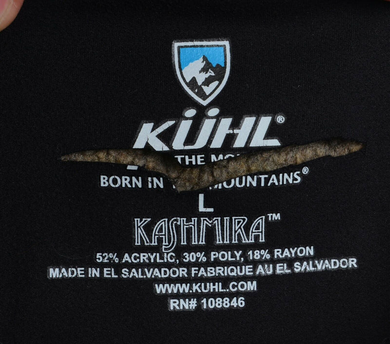 Kuhl Men's Sz Large Kashmira 1/4 Zip Pullover Brown Fleece Sweater Jacket