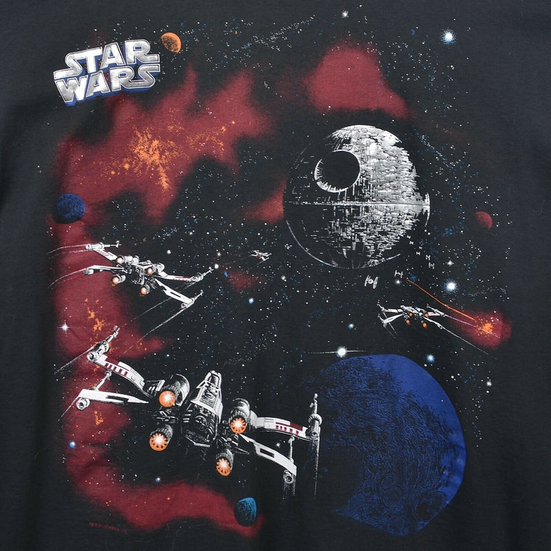 Vtg 90s Star Wars Men's XL Battle Graphic Metallic Single Stitch Graphic T-Shirt