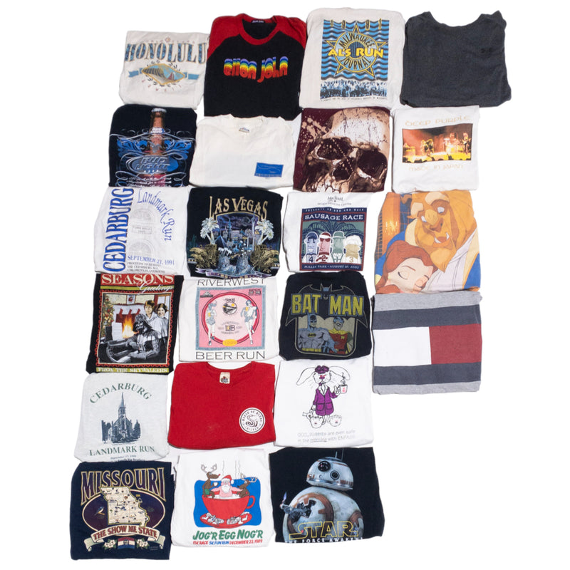 Vintage T-Shirt Bundle Lot of 24 Wholesale Streetwear Mix Pop Culture 11 lbs