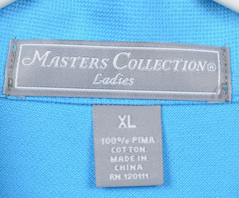 Masters Collection Ladies XL Solid Light Blue Pima Cotton Golf Polo Shirt