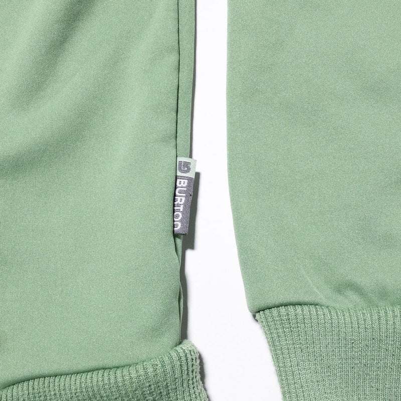 Burton DryRide Hoodie Men Large Full Zip Sweatshirt Snowboard Fleece Lined Green