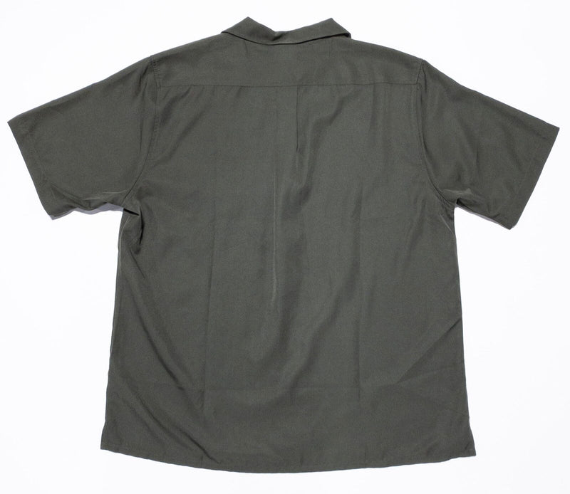 Oakley Shirt Men's Large Oversized Fit Button-Up Camp Collar Forest Green Y2K