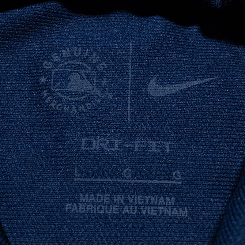 Seattle Mariners Hoodie Men's Large Nike Pullover Blue Short Sleeve Wicking MLB