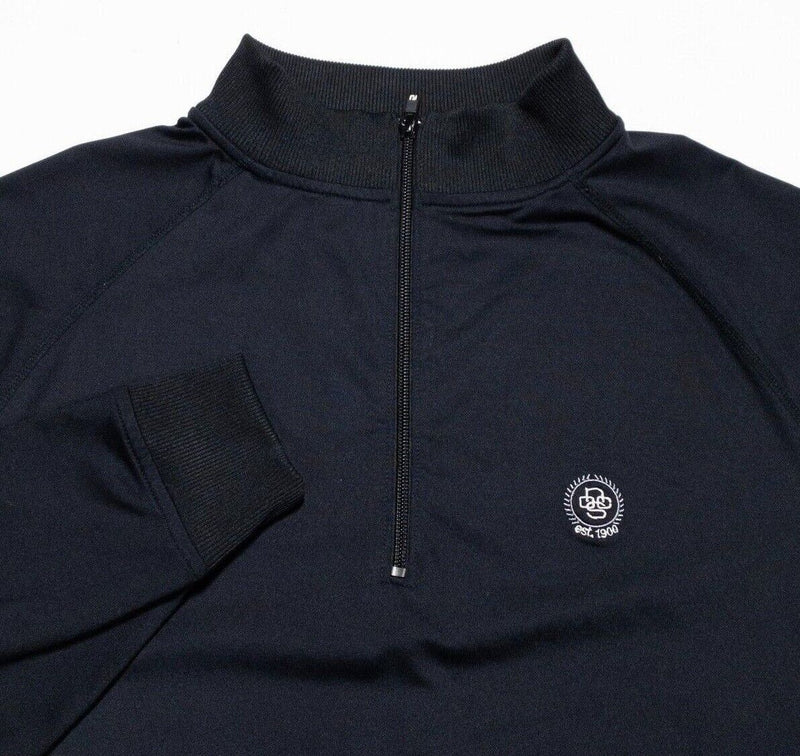 FootJoy Half-Zip Pullover Men's Large Golf Solid Black Wicking Stretch
