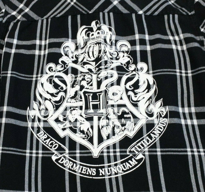 Harry Potter Flannel Shirt Black Plaid Draco Hogwarts Crest Torrid Women's 2