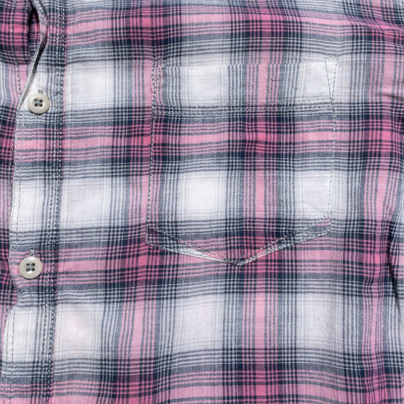 Converse John Varvatos Shirt Men's Large Pink Plaid Long Sleeve Button-Front
